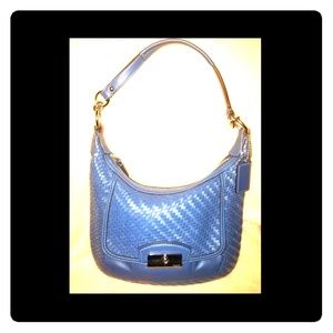 RARE Coach Kristin Woven Leather Round Satchel